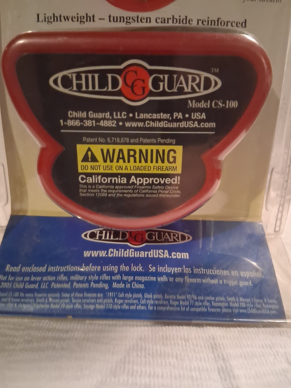 ChildGuard CS-100 Firearm Safety Lock - Red